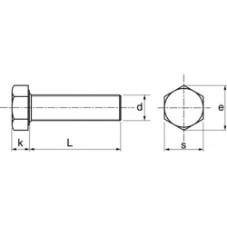 Vis métaux tête Hexagonale filetage total inox A2 - ACTON