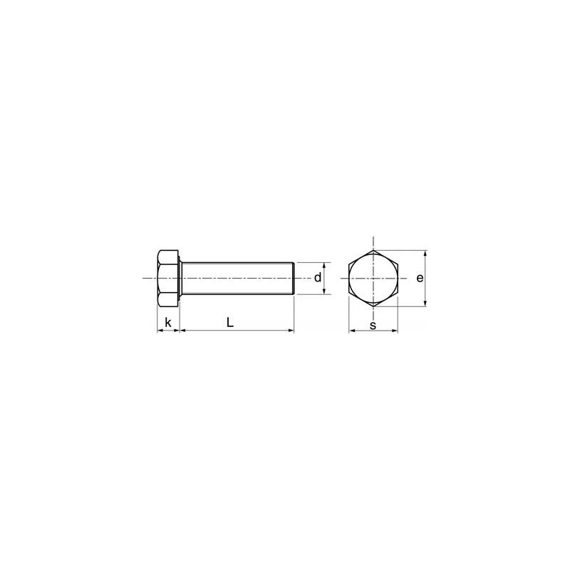 Vis métaux tête Hexagonale filetage total inox A2 - ACTON