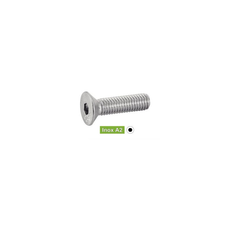 Vis métaux tête fraisée hexagonale creuse TFHC inox A2 - ACTON