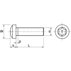 Vis métaux tête ronde TORX inox A2 - ACTON