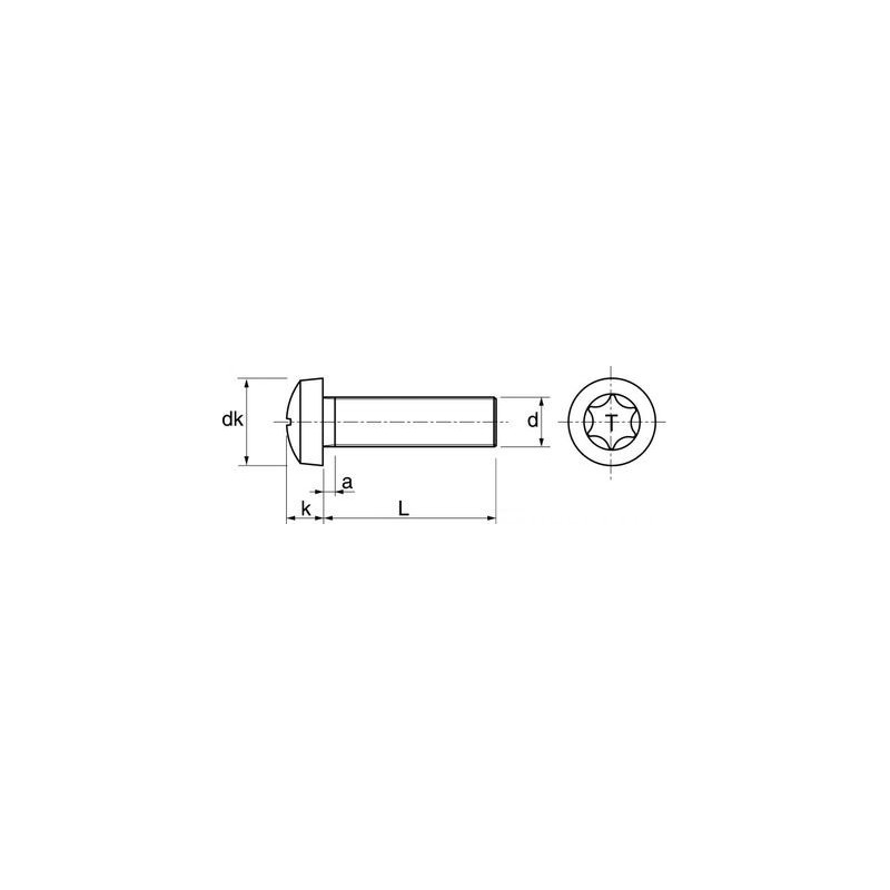 Vis métaux tête ronde TORX inox A2 - ACTON