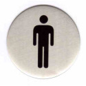 Plaque signalétique ronde diamètre 60 inox picto "homme" - KOUPTOL