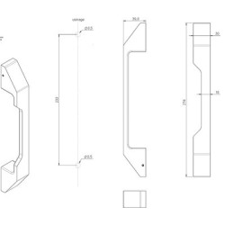 Poignée fixe pour coulissant aluminium SEZAM DS8710 - CROISEE DS