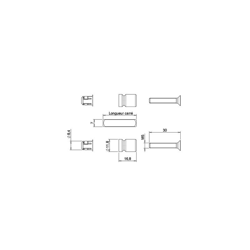 Kit de fixation double pour poignée SEZAM - CROISEE DS