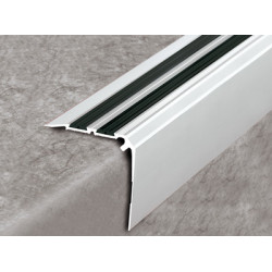 Nez de marche à visser 2 bandes antidérapantes aluminium 78V - DINAC