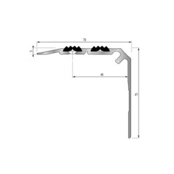 Nez de marche à visser 2 bandes antidérapantes aluminium 78V - DINAC