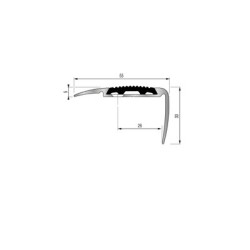 Nez de marche à visser bande antidérapante aluminium 42V - DINAC