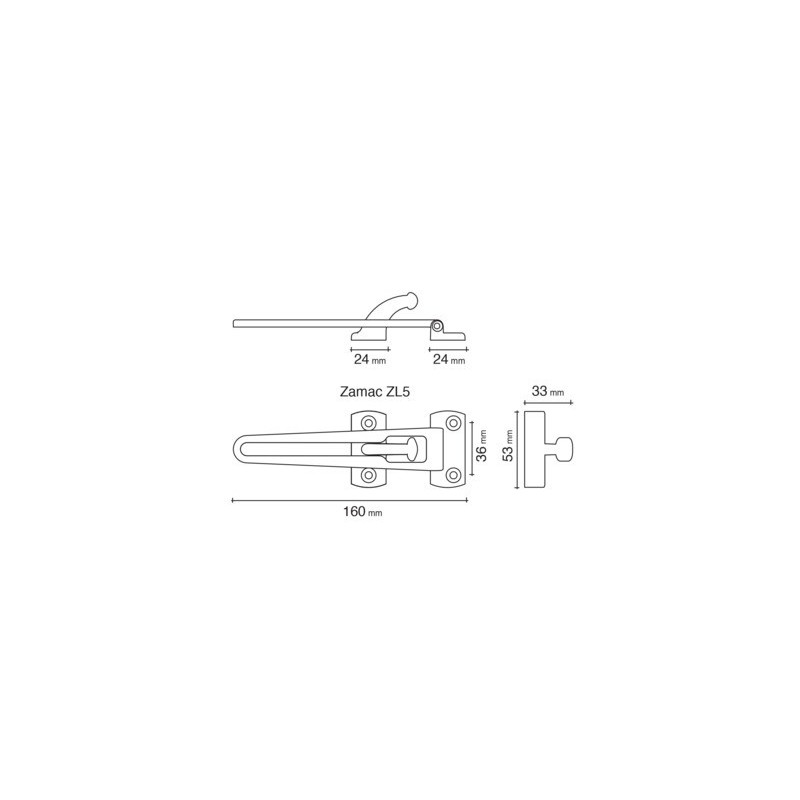Entrebâilleur pour porte MODERN 160 mm - SOCONA