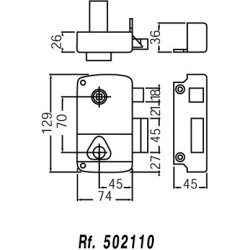 Serrure applique monopoint verticale à fouillot CISA varié - NORMBAU