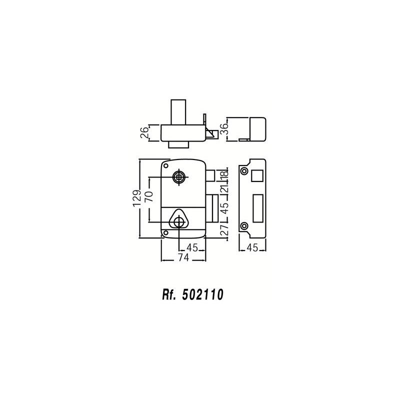 Serrure applique monopoint verticale à fouillot CISA varié - NORMBAU