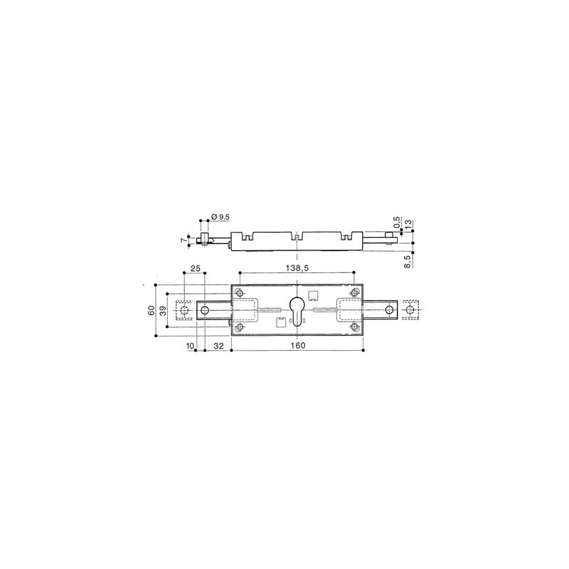 Coffre de serrure multipoint horizontale profil européen rideau métallique - PREFER