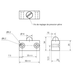 Loqueteau à bille laiton 50x20x20 R20 - OUTILLAGE PROGRESS