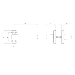 Béquille double pour porte aluminium 11204 - SOFI