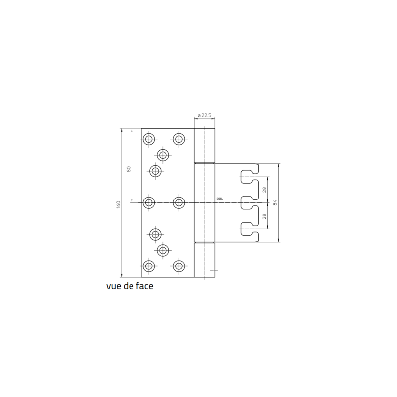 Paumelle invisible VX 7729/160-4 HA MSTS - SIMONSWERK