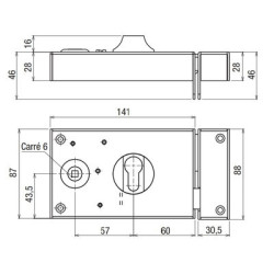 Serrure applique monopoint horizontale profil européen à fouillot - DEVISMES