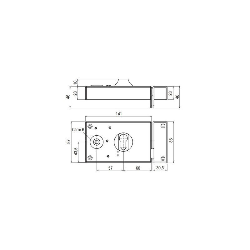 Serrure applique monopoint horizontale profil européen à fouillot - DEVISMES
