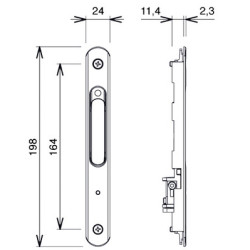 Kit de rénovation poignée pour coulissant aluminium 8298 - CROISEE DS