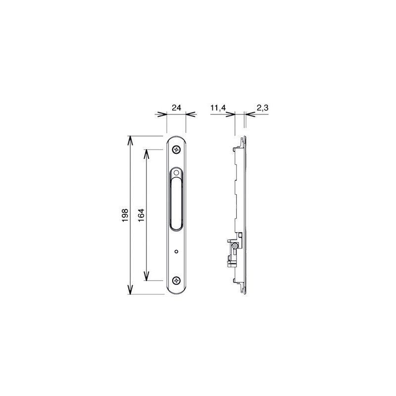 Kit de rénovation poignée pour coulissant aluminium 8298 - CROISEE DS