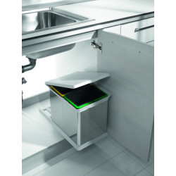 Poubelle coulissante plastique 16 litres - INOXA