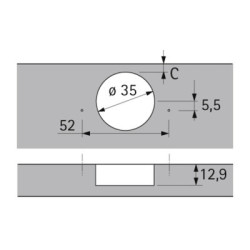 Charnière noire 8645i 110° SENSYS - HETTICH