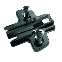 Plaque de montage noire cruciforme avec vis Euro prémontées - HETTICH