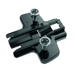 Plaque de montage noire cruciforme brevetée avec tenon pilote et vis spéciales - HETTICH
