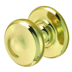 Bouton sur rosace laiton poli - DEVISMES