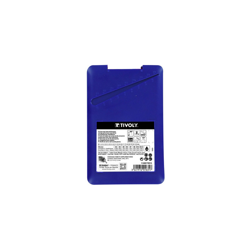 Coffret 19 forets métal 5% Cobalt HSS - TIVOLY