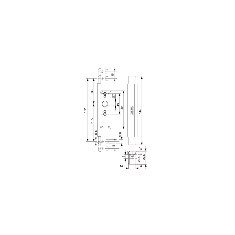 Mouvement bidirectionnel pour porte battante DUO 1201/7 - SAVIO
