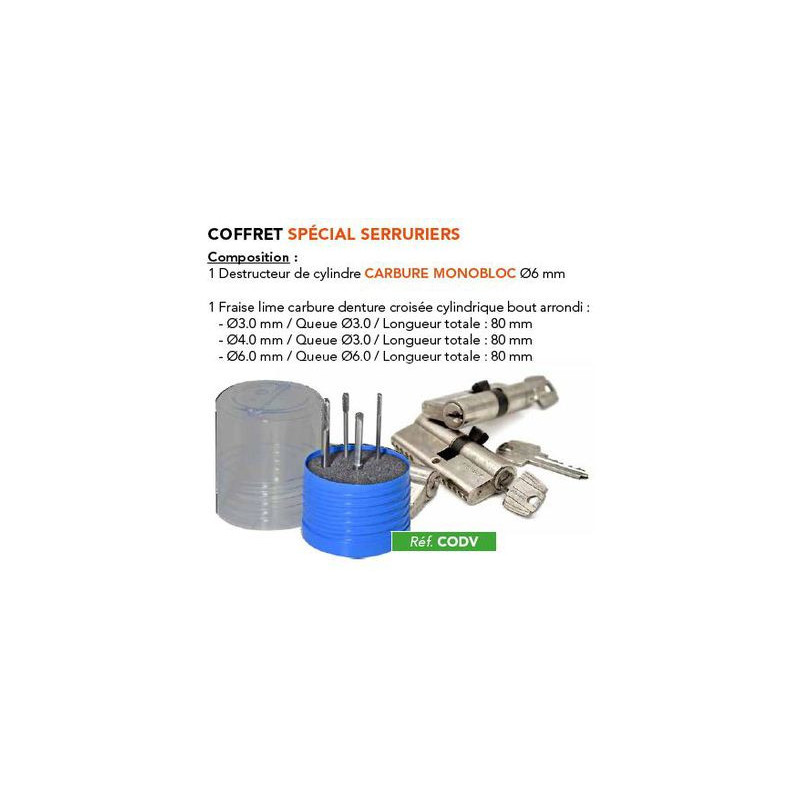 Coffret serrurier destructeur de cylindre - ALPHA COUPE