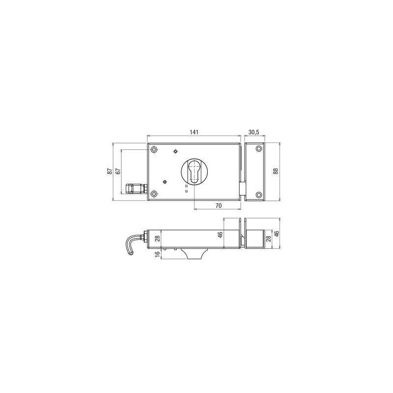 Serrure applique monopoint horizontale profil européen à tirage - DEVISMES