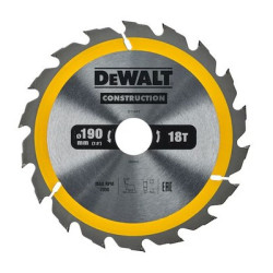 Lame de scie circulaire bois et composites diamètre 190 mm 18 dents - DEWALT