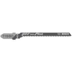Lot de 5 lames de scie sauteuse bois 83 mm T119BO - BOSCH