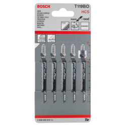 Lot de 5 lames de scie sauteuse bois 83 mm T119BO - BOSCH
