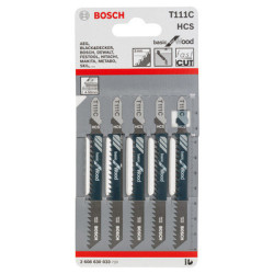 Lot de 5 lames de scie sauteuse HCS bois 110 mm T111C - BOSCH