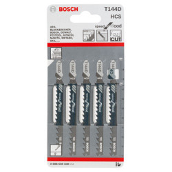 Lot de 5 lames de scie sauteuse HCS Speed bois 100 mm T144D - BOSCH