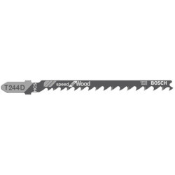 Lot de 5 lames de scie sauteuse HCS Speed bois 100 mm T244D - BOSCH