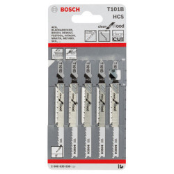 Lot de 5 lames de scie sauteuse HCS Clean bois100 mm T101B - BOSCH