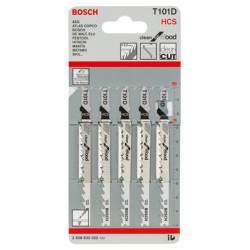 Lot de 5 lames de scie sauteuse HCS Clean bois 100 mm T101D - BOSCH