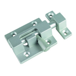 Verrou aluminium avec gâche 455 argent - ARLU