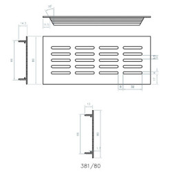 Grille de ventilation à encastrer 381 argent - RENSON