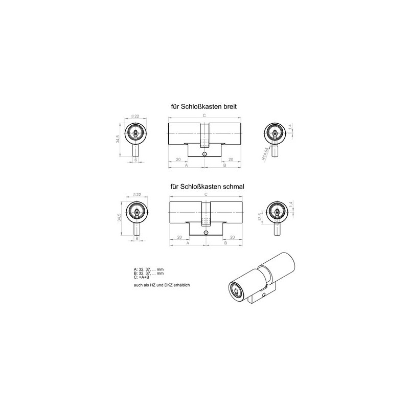 Cylindre adaptable à bouton SUISSE EXPER-T - DORMAKABA