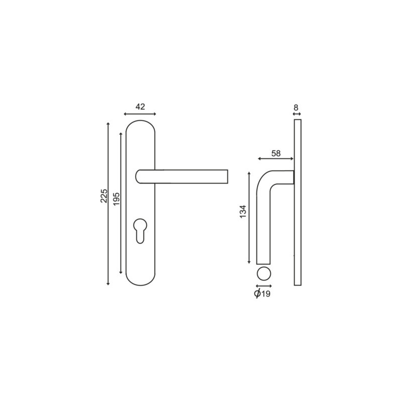 Ensemble sur plaque EA195 MARGAUX inox - EUROWALE
