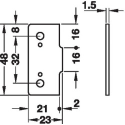 Plaque d'écartement AS 1,5 mm - HAFELE