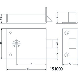 Serrure applique monopoint horizontale bec de cane 151/155 - JPM