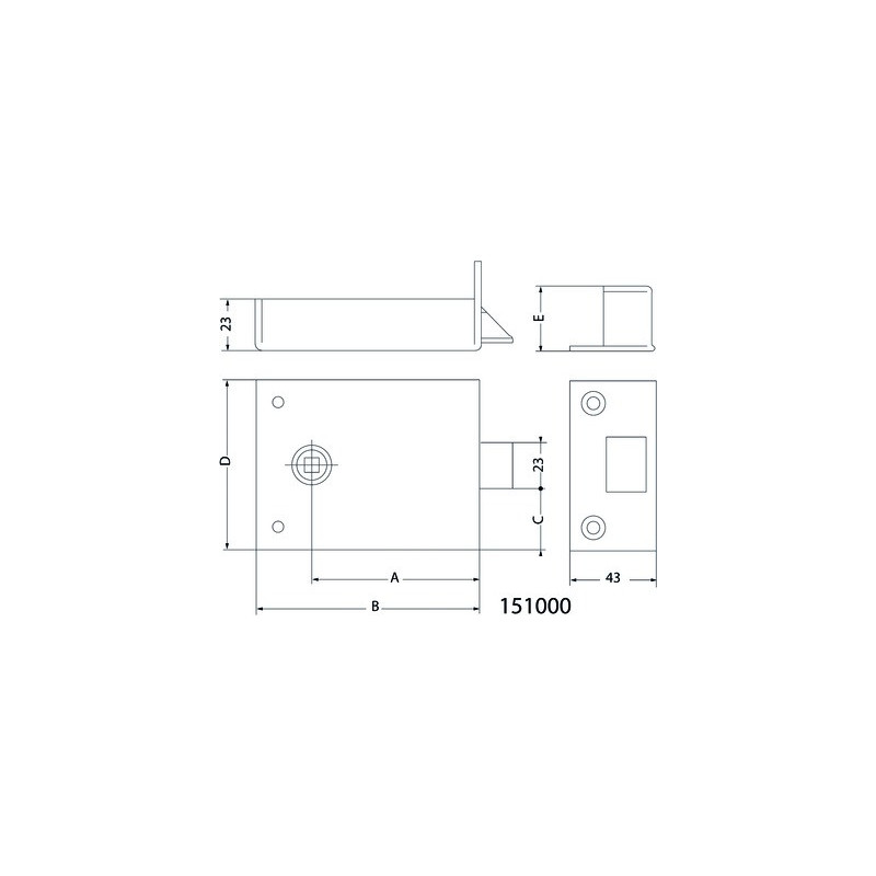 Serrure applique monopoint horizontale bec de cane 151/155 - JPM