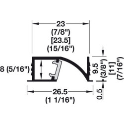 Profil à encastrer LG 3 ML 23x11 LOOX5 1107 - HAFELE