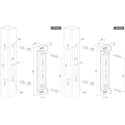 Gâche centrale double empennage à butée portillon - LOCINOX