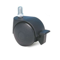 Roulette à tige blocage polypropylène roues jumelées Ø50 - GUITEL HERVIEU