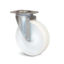 Roulette tôle d'acier emboutie zinguée sur platine roue polyamide Ø125 ERNYL - GUITEL HERVIEU